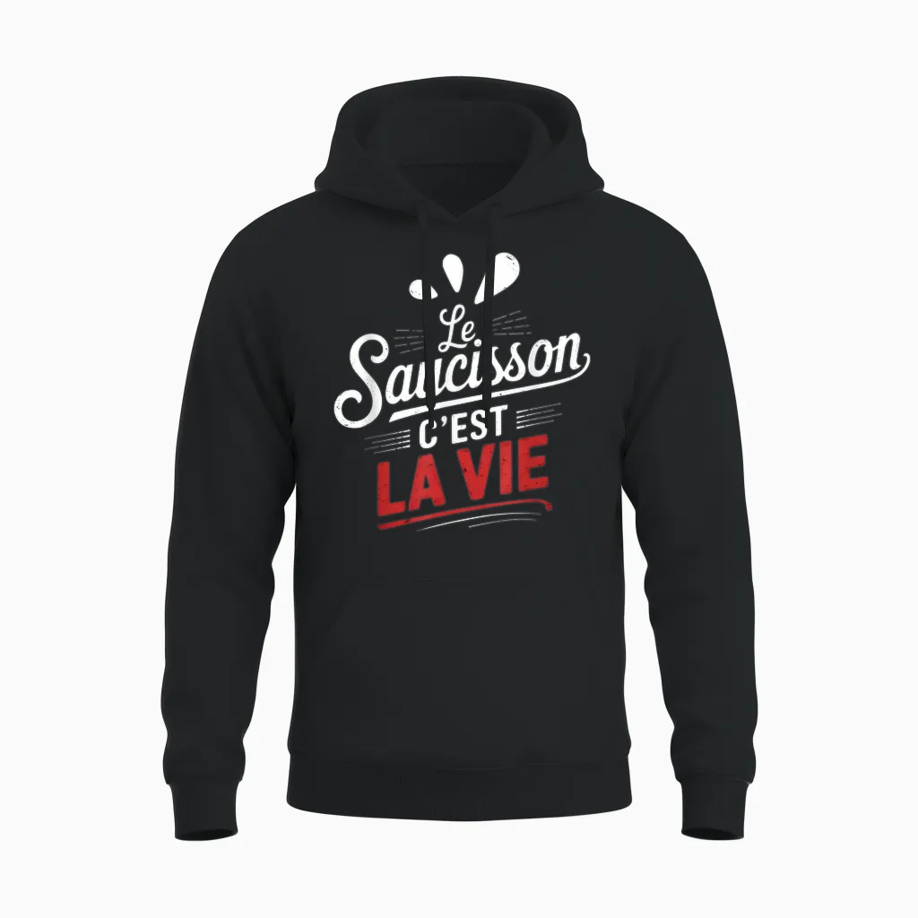 Sausage Is Funny Life Shirt T-Shirt, Black, S Unisex Hoodie in Black