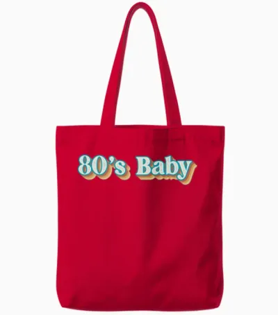 Retro Style 80's Tote Bags - Red