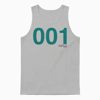 Squid Game Player 001 Costume Unisex Tank Top - Ash