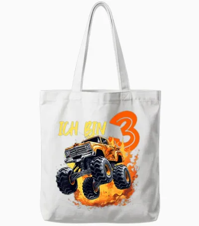 Ich Bin 3 Jahre Monster Truck 3. Geburtstag Jungs Cooles Tote Bags - White