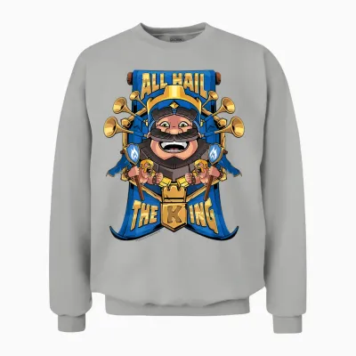 Clash Royale All Hail the King Epic Royal Portrait Unisex Sweatshirt - Ash