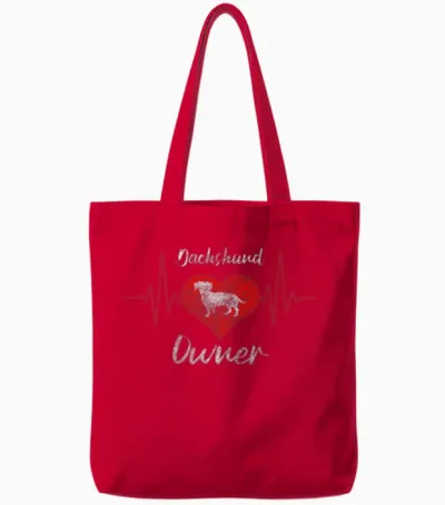 Dog Paw Dog Lovers Dog School Tote Bags - Red