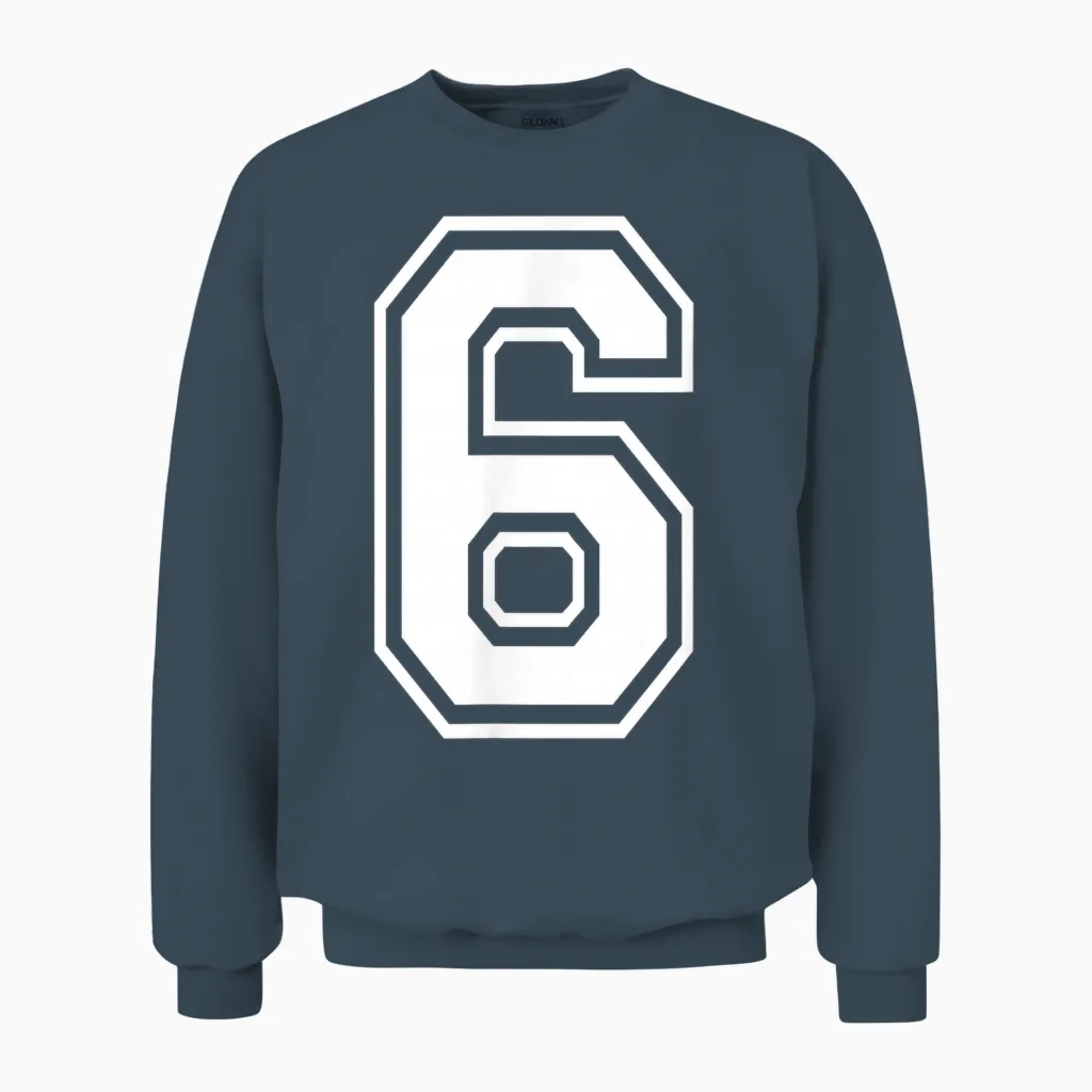 Number 6 Varsity Sports Team Jersey 6th Birthday 6 Years Unisex Sweatshirt in Dark Heather