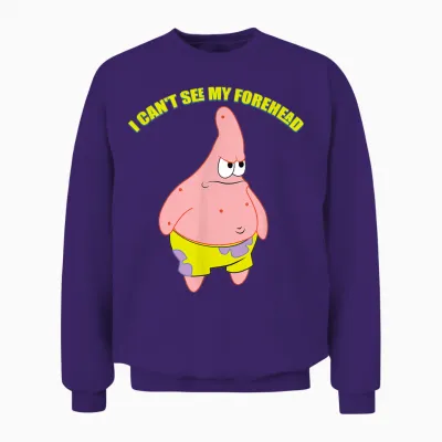 Mademark X Spongebob Squarepants - Patrick Star - I Can't See My Forehead Unisex Sweatshirt - Purple