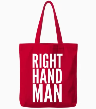 Right Hand Man Tote Bags - Red
