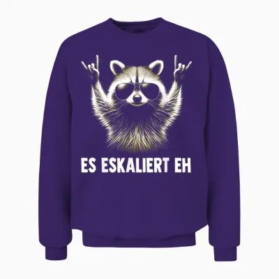 Es Eskaliert Eh Eskalation Waschbär Meme Racoon Unisex Sweatshirt - Purple