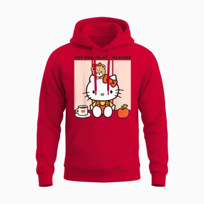 Hello Kitty Hot Chocolate Weather Unisex Hoodie - Red