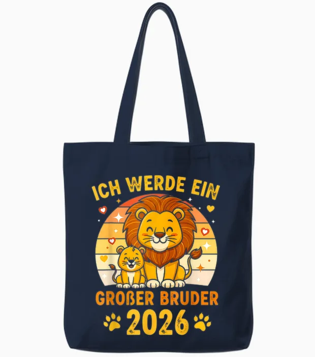 Ich Werde Ein Großer Bruder 2026 Tote Bags in Navy