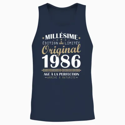 Millésime 1986 Original Cadeau D'anniversaire 40 Ans Hommes Unisex Tank Top - Navy