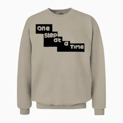 One Step at a Time-Breast Cancer Awareness Unisex Sweatshirt - Sand