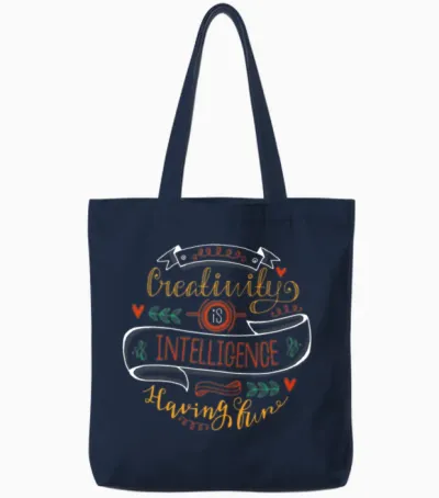 Creativity Intelligence Having Fun Tote Bags - Navy