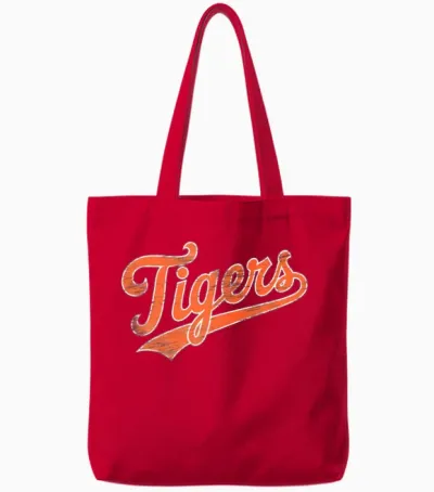 Throwback Retro Tigers Tote Bags - Red