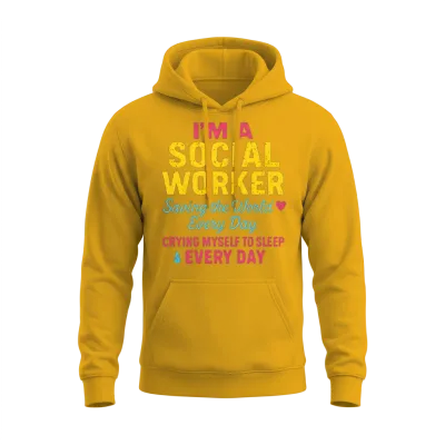 Social Worker – Saving & Crying Unisex Hoodie - Gold