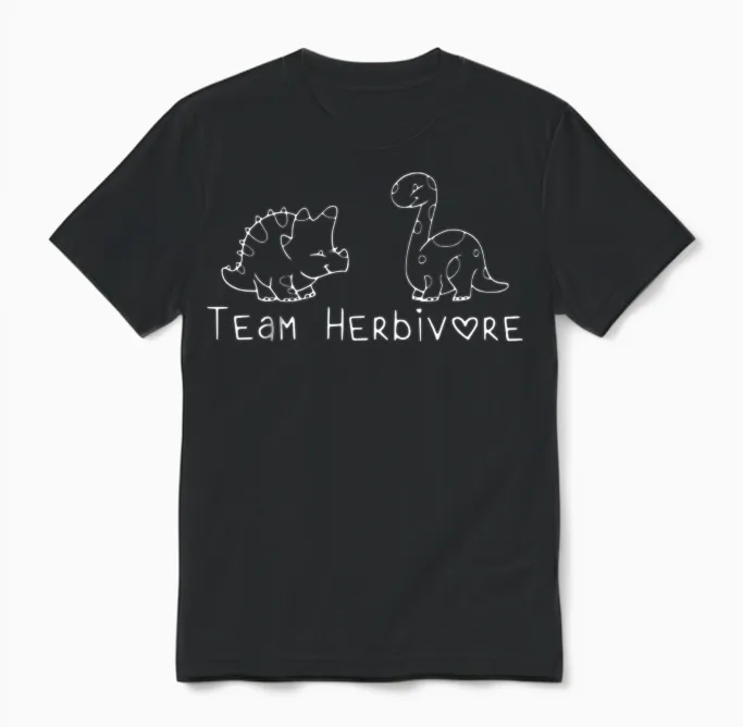Team Herbivore Funny Unisex T-Shirt in Black
