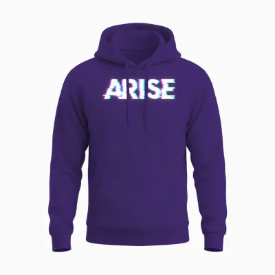 Arise T-Shirt, Black Unisex Hoodie - Purple
