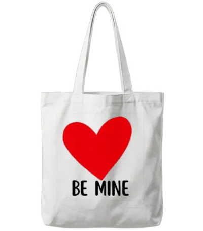 Be Mine Heart Graphic Tote Bags - White
