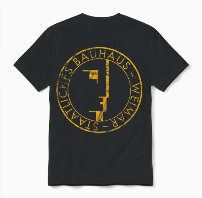 100 Years Bauhaus Design School โ Logo 1919 (vintage) Unisex T-Shirt in Black