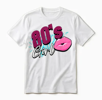 80er Jahre 80s Girl Unisex T-Shirt - White