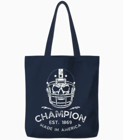 Skull Champion Helmet Tote Bags - Navy