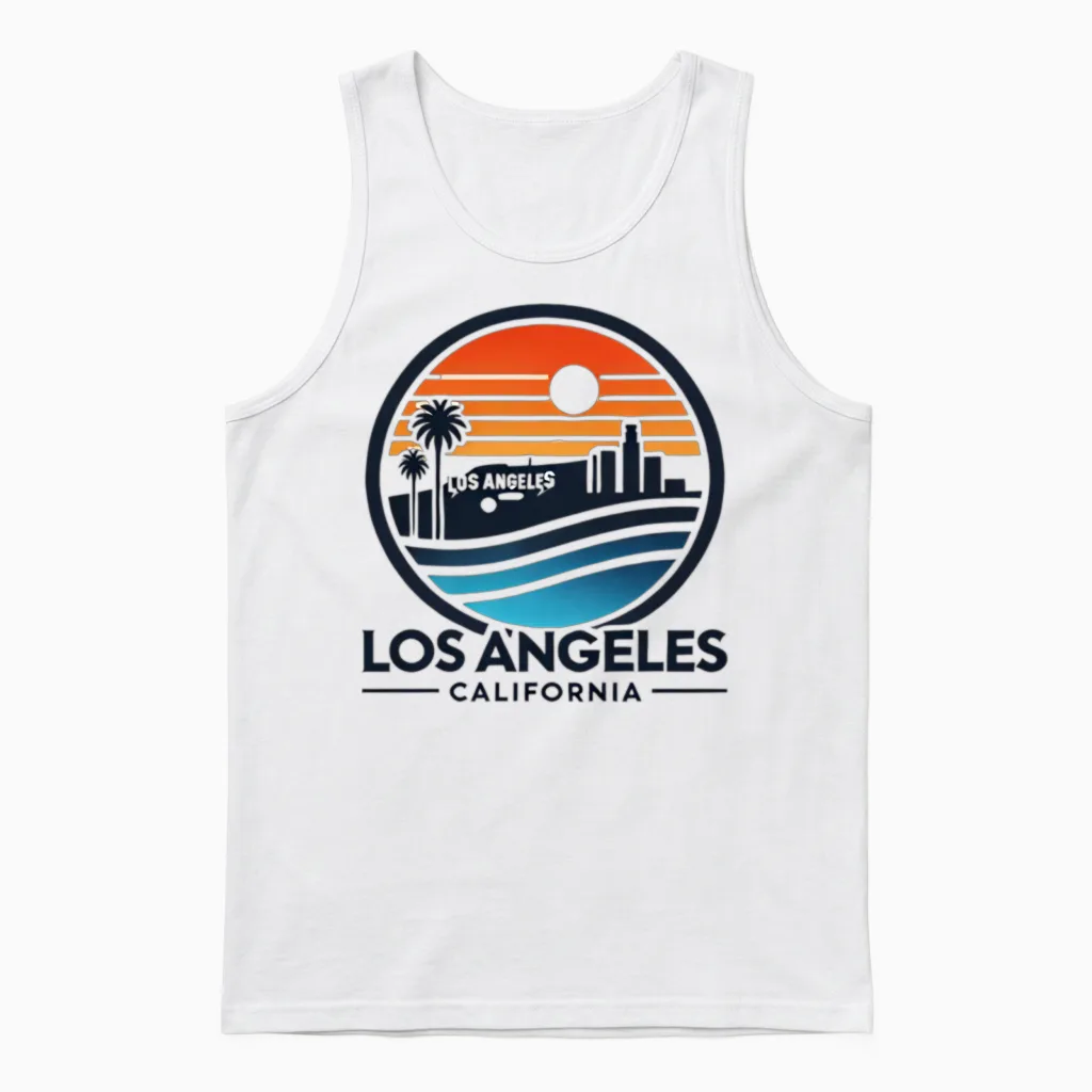 Los Angeles Retro Unisex Tank Top in White