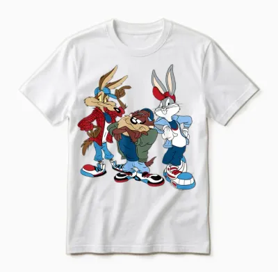Looney Tunes Wiley, Bugs, Taz Unisex T-Shirt - White