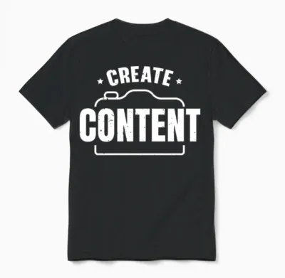 Create Content Creator Social Media Influencer Unisex T-Shirt - Black