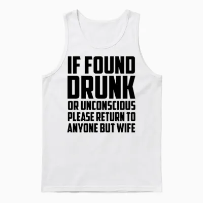 Drunk Husband Wife Funny Unisex Tank Top - White