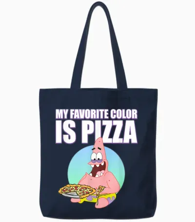 Patrick Loves Pizza Tote Bags - Navy