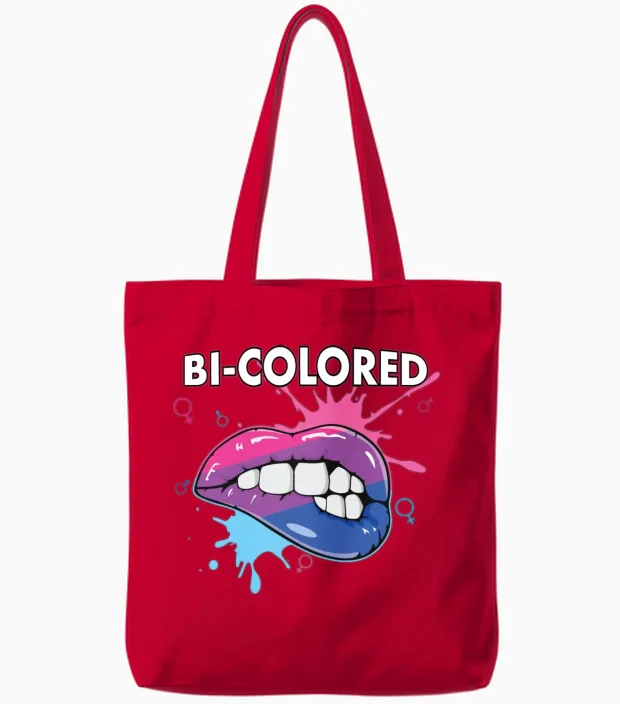 Bi-Colored Bisexual Rainbow Pride Bisexuality Lgbt Tote Bags in Red