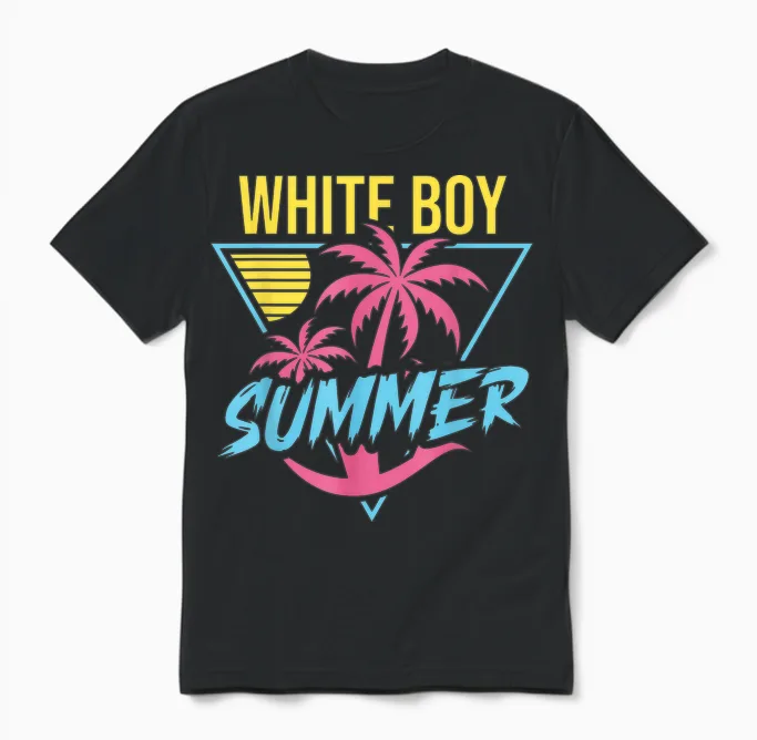White Boy Summer - 80er Jahre Stil - Vaporwave Unisex T-Shirt in Black