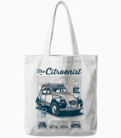Citroën Le Citroën 2cv Technical Drawings T-Shirt, White, S Tote Bags - White