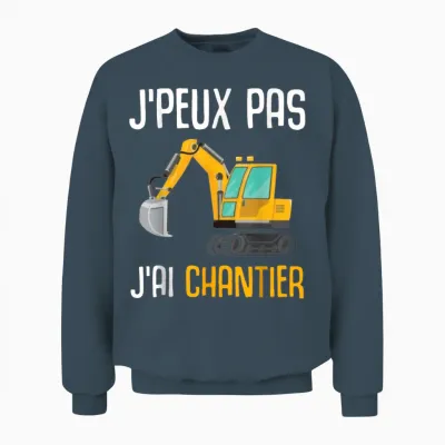 Construction Gift Excavator Humour I Can't I Have Construction Unisex Sweatshirt - Dark Heather