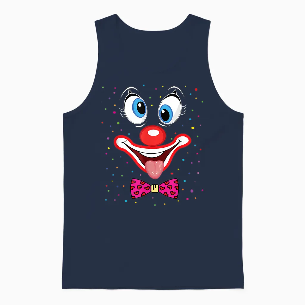 Clown Carnival Costume T-Shirt Carnival Clown Costume Unisex Tank Top in Navy