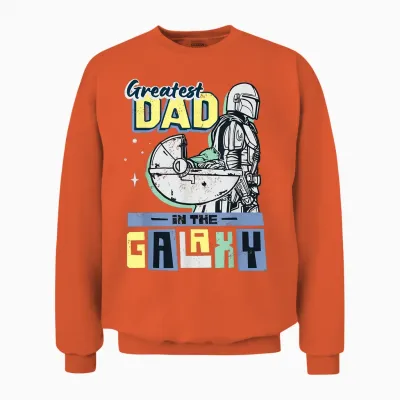 Star Wars the Mandalorian & Grogu Greatest Dad in the Galaxy Unisex Sweatshirt - Orange