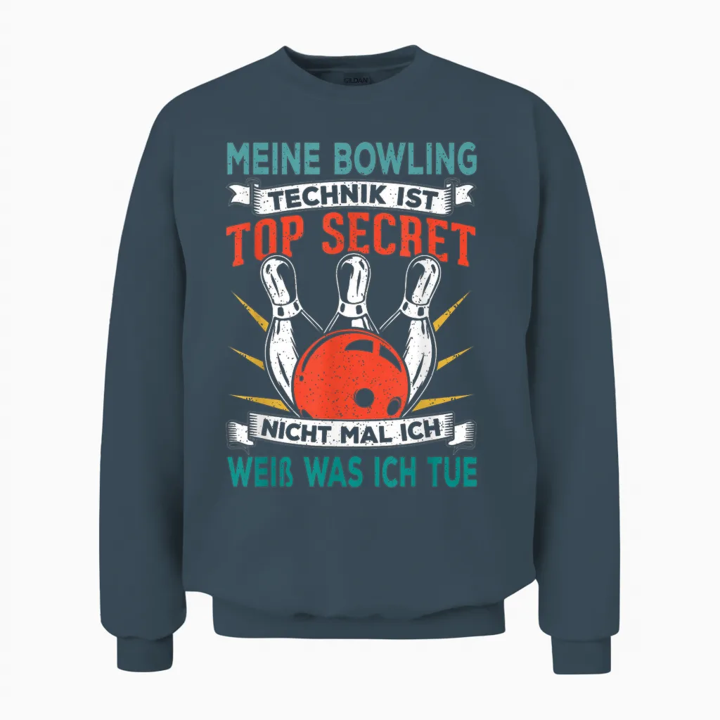 Bowling Ball Bowling Shirt Women Men Funny Bowling T-Shirt, Black Unisex Sweatshirt in Dark Heather