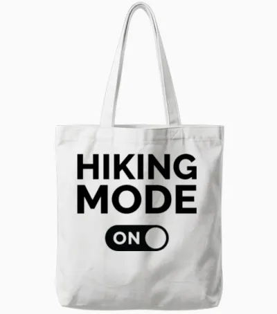 Hiking Mode On Tote Bags - White