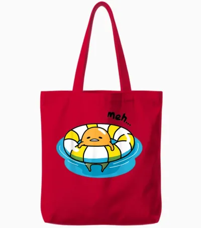 Gudetama Pool Float Tote Bags - Red
