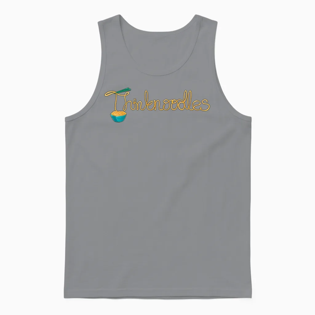 Funny Cute Noodles Unisex Tank Top in Sport Grey