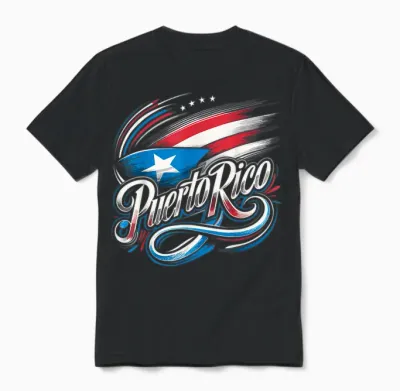 Puerto Rico Flag Heritage Month Unisex T-Shirt - Black