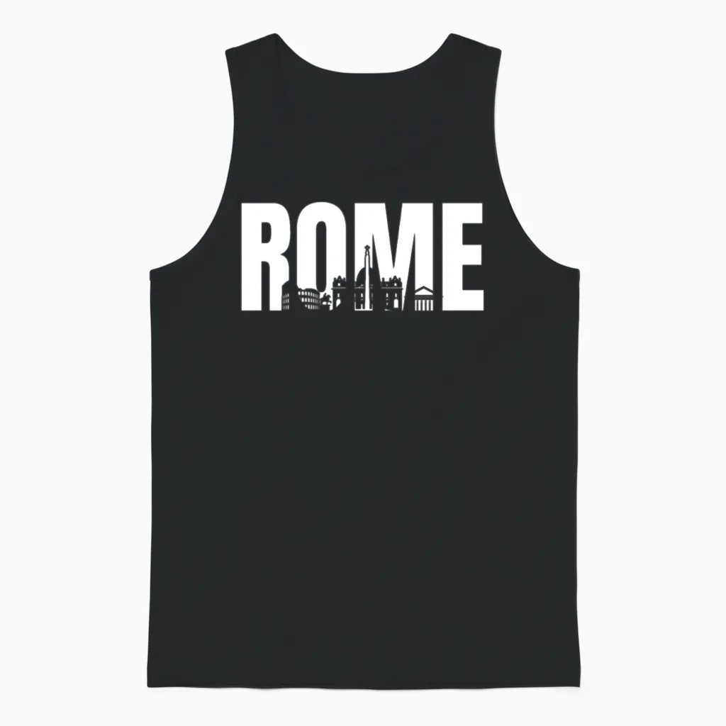 Rome Unisex Tank Top in Black