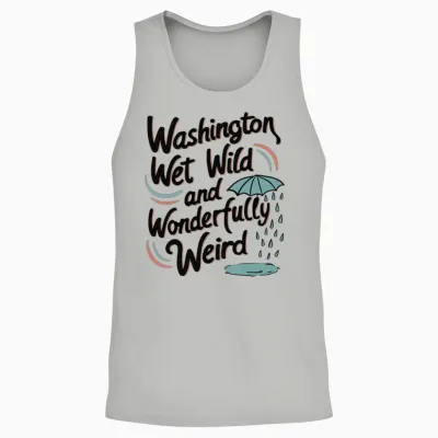 Washington: Wet, Wild, and Wonderfully Weird Unisex Tank Top - Ash