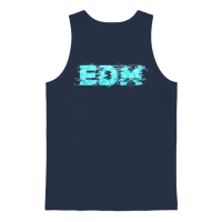 Edm Music Retro Glitch Aesthetics Techno Lover Unisex Tank Top - Navy – 1