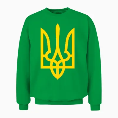 President Volodymyr Zelensky - Ukraine Tryzub Trident Pride T-Shirt, Black Unisex Sweatshirt - Irish Green