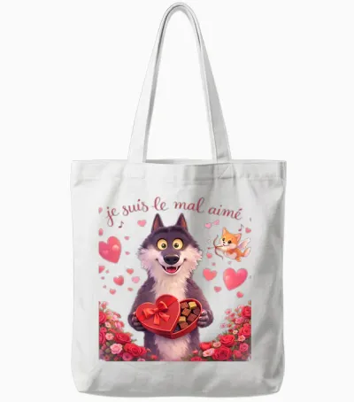Wolf Le Mal Aimé Gift Lovers' Day Man Woman Child Tote Bags - White