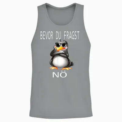 Funny Design with Cute Penguin T-Shirt, Black Unisex Tank Top - Sport Grey