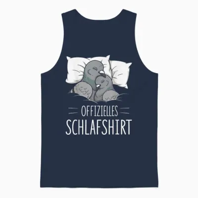 Offizielles Schlafshirt Taube Vogel Pyjama Schlafanzug Unisex Tank Top - Navy