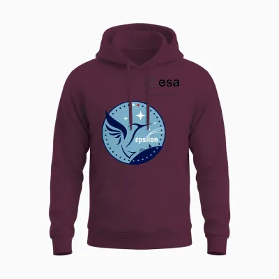 Esa European Space Agency Mission Epsilon Long Sleeve Patch Unisex Hoodie - Maroon