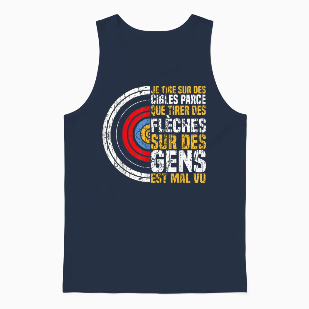Amateur Archery Bow Hunter Archer Arrow Hunting Unisex Tank Top in Navy
