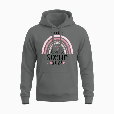 Child Soon Big Sister 2027 Future Big Sister Unisex Hoodie - Graphite Heather