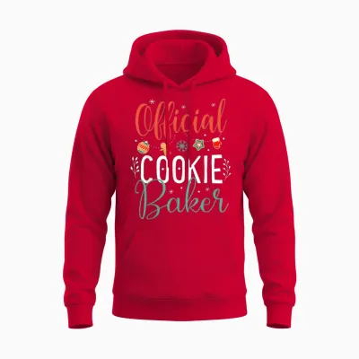 Official Cookie Baker Funny Christmas Couples Matching Unisex Hoodie - Red